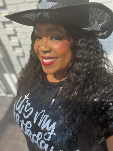 GLAM - Black and Silver Cowgirl Hat